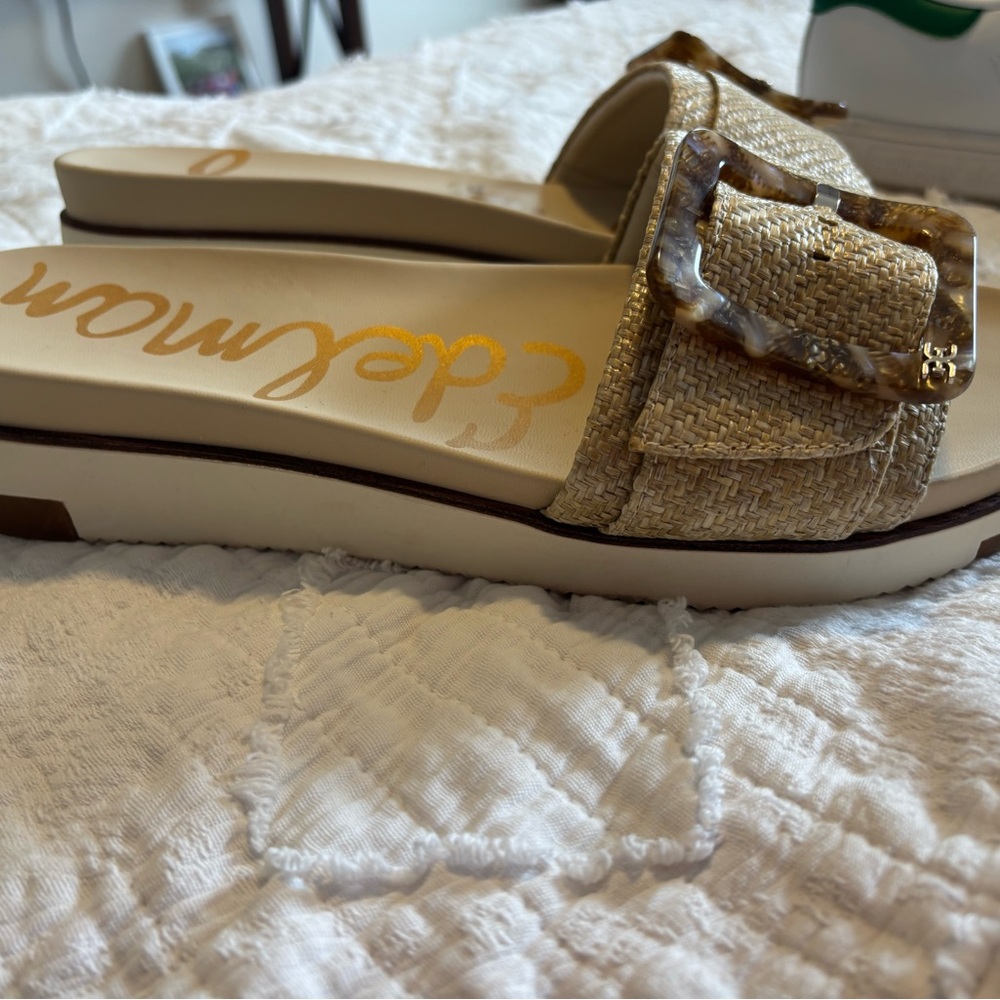 Women's Gold Slide Sandals